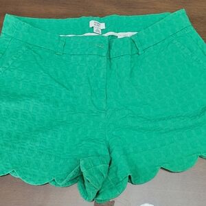 Green Scalloped Women's Shorts